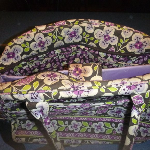 Vera Bradley plum petals laptop bag - Picture 3 of 5
